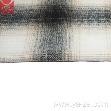 check tweed plaid wool woven fabric for overcoat